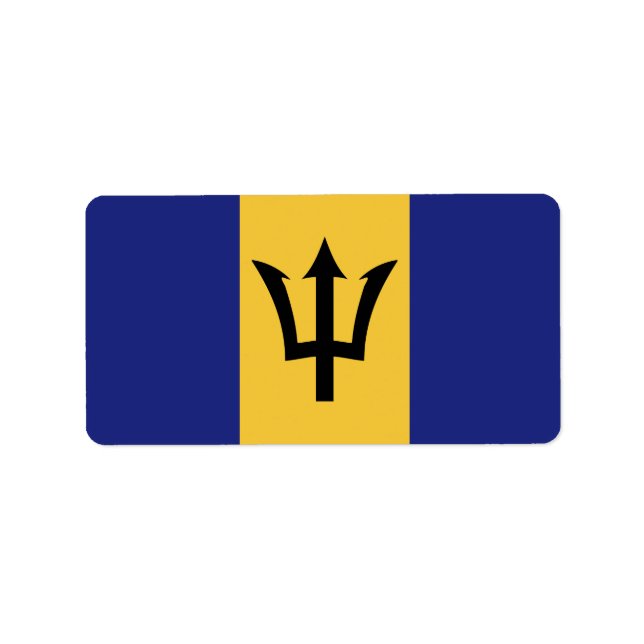 Barbados flagga adressetikett (Framsidan)