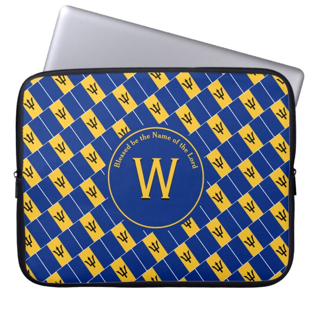 BARBADOS FLAGGA Anpassad bärbar dator med monogram Laptop Fodral (Framsidan)