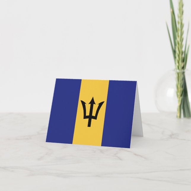 Barbados flagga anteckningskort (Framsida)