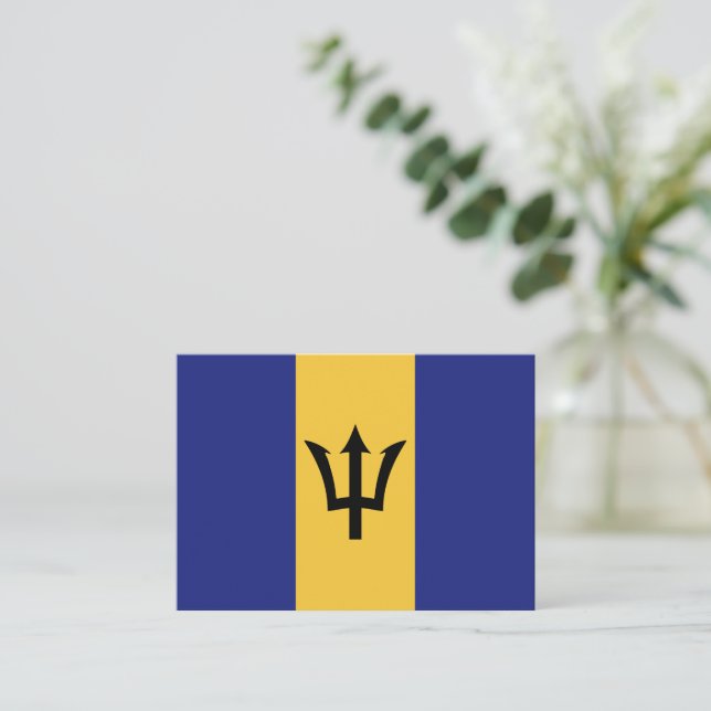 Barbados flagga anteckningskort (Stående Fram)