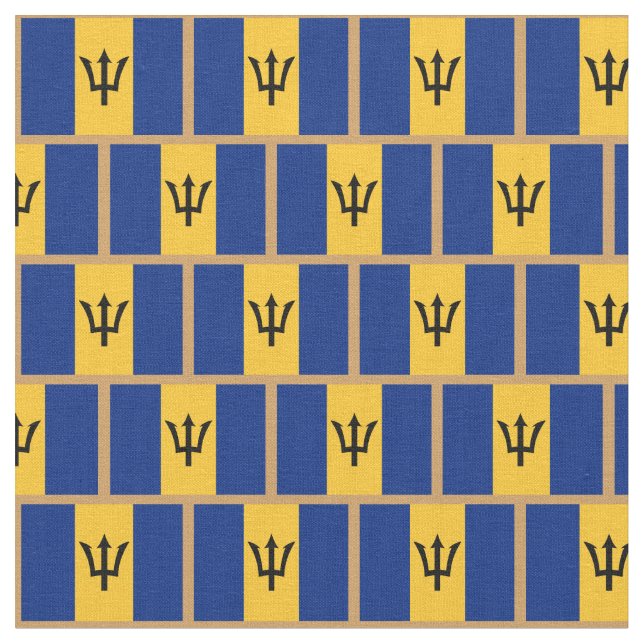 Barbados Flagga & Barbados mode Fabric/Sport Tyg (Närbild)