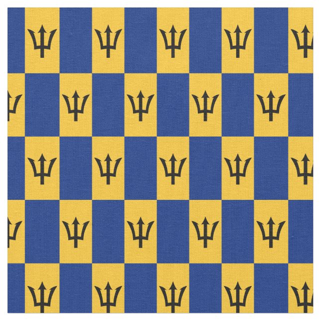 Barbados Flagga & Barbados Trendig Fabric/mode Tyg (Närbild)