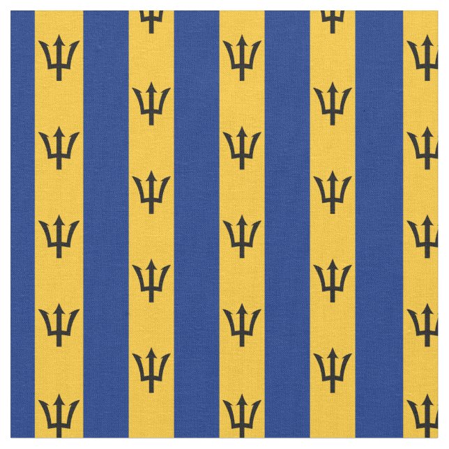 Barbados Flagga & Barbados Trendig Fabric/mode Tyg (Närbild)