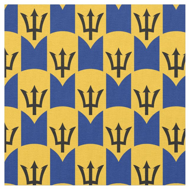 Barbados Flagga & Barbados Trendig Fabric/mode Tyg (Närbild)
