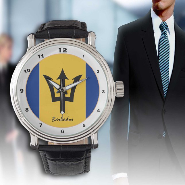 Barbados Flagga & Barbados trendig mode /design Armbandsur (Skapare uppladdad)