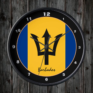 Barbados Flagga & Barbados trendig mode /design Rund Klocka