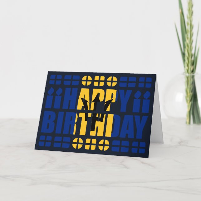 Barbados Flagga Birthday Card Kort (Framsida)