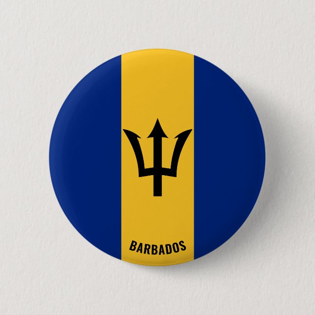 Barbados Flagga Charming Patriotic Button Knapp (Framsida)