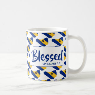 BARBADOS FLAGGA Christian Scripture BLESSED Kaffemugg