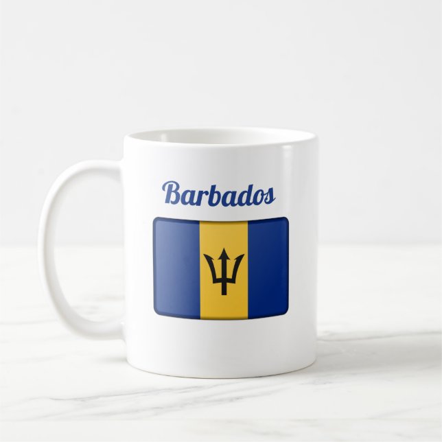 Barbados Flagga Coffee Mugg (Vänster)