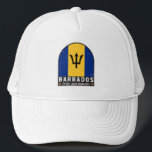 Barbados Flagga Emblem Distress Vintage Keps<br><div class="desc">Barbados nödlidande emblem med flagga och jacka av arm.</div>