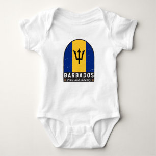 Barbados Flagga Emblem Distress Vintage T Shirt