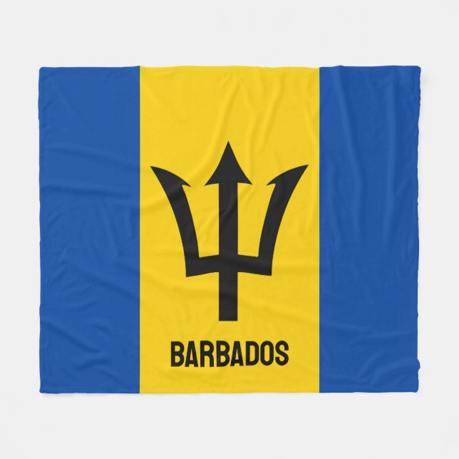 Barbados Flagga Fleecefilt (Framsidan (Horisontell))