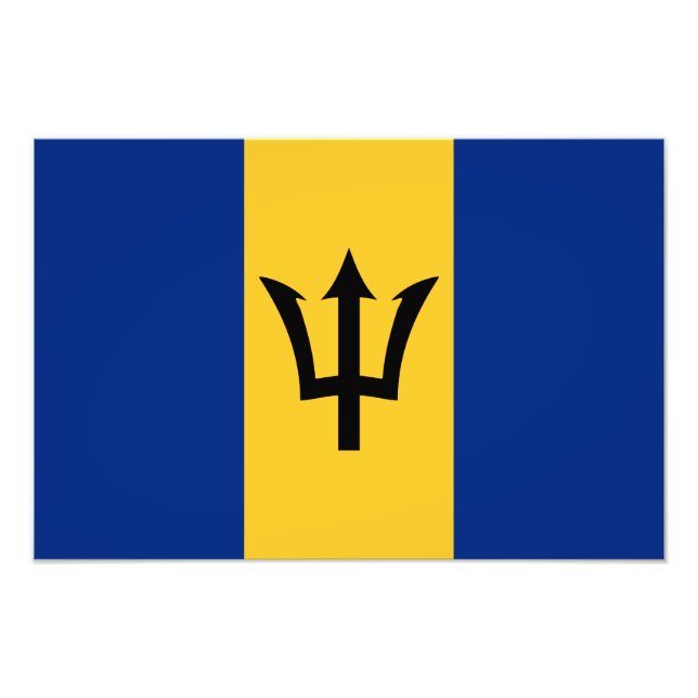 Barbados Flagga Fototryck (Framsidan)