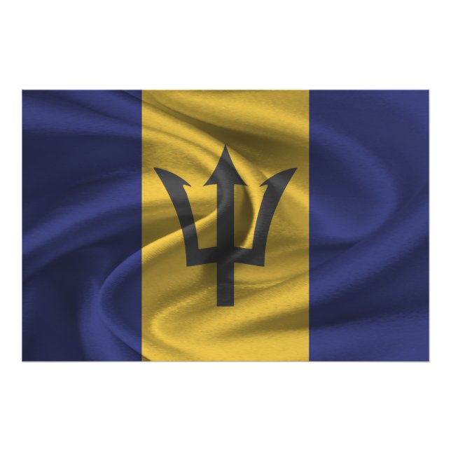 Barbados flagga fototryck (Framsidan)