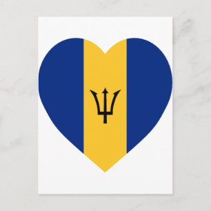 Barbados Flagga Heart Vykort
