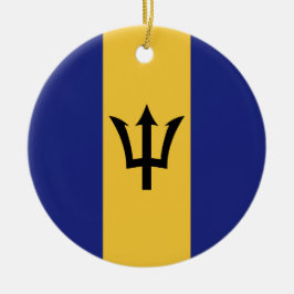 Barbados flagga julgransprydnad keramik