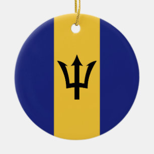Barbados flagga julgransprydnad keramik