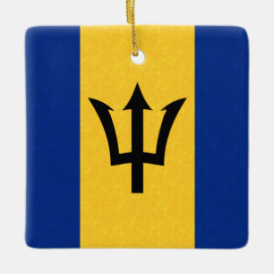 Barbados Flagga Julgransprydnad Keramik