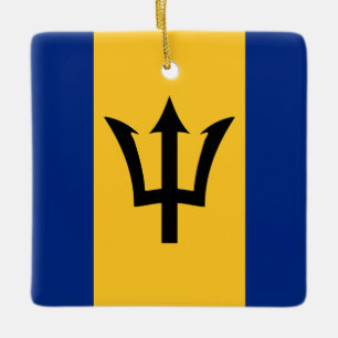 Barbados Flagga Julgransprydnad Keramik