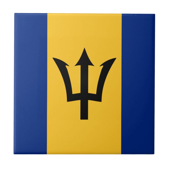 Barbados Flagga Kakelplatta (Framsidan)