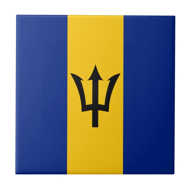 Barbados Flagga Kakelplatta (Framsidan)