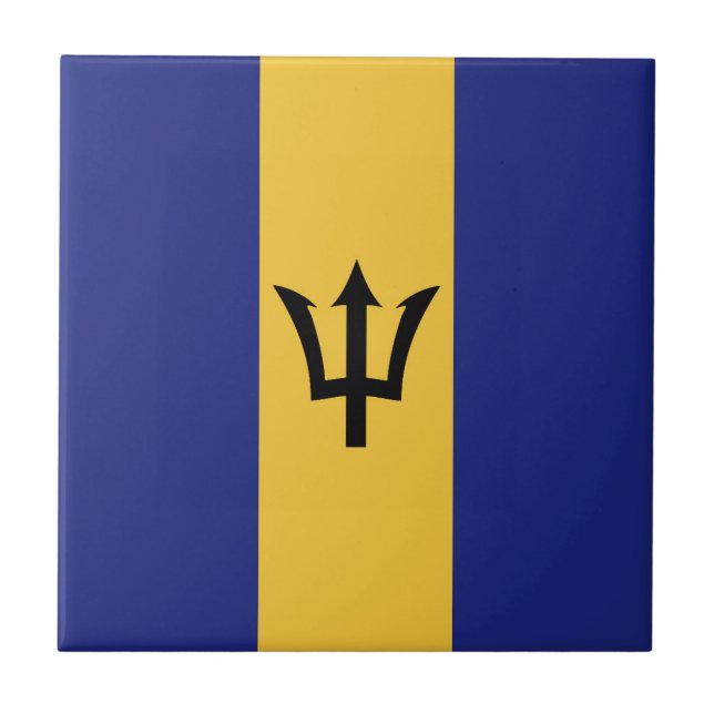 Barbados flagga kakelplatta (Framsidan)