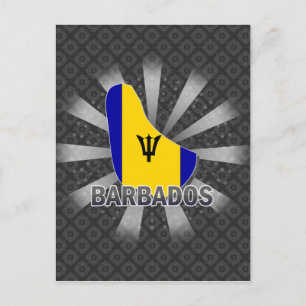 Barbados Flagga Karta 2.0 Vykort