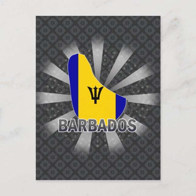 Barbados Flagga Karta 2.0 Vykort (Framsida)