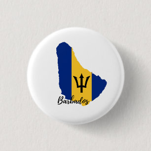 Barbados Flagga Karta Knapp
