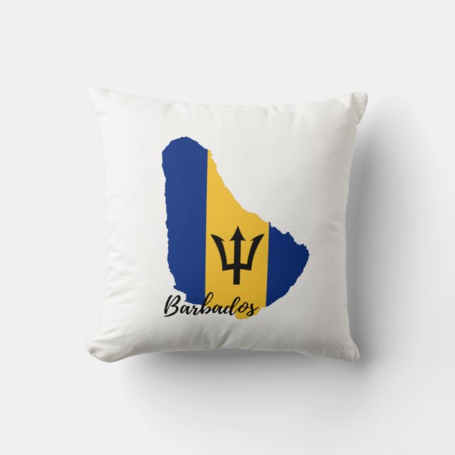 Barbados Flagga Karta Kudde (Framsida)