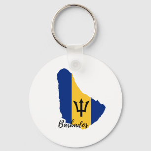 Barbados Flagga Karta Nyckelring