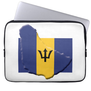 BARBADOS Flagga Karta Patriotic Computer WHITE Laptop Fodral