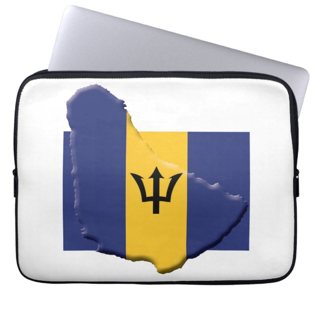 BARBADOS Flagga Karta Patriotic Computer WHITE Laptop Fodral (Framsidan)