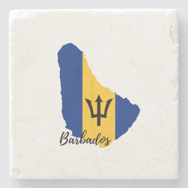 Barbados Flagga Karta Stenunderlägg (Framsidan)
