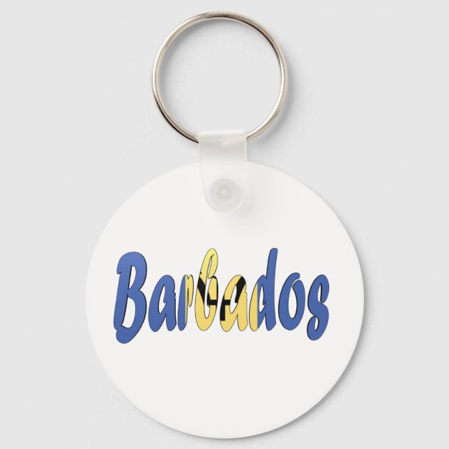 Barbados Flagga Keychain Nyckelring (Framsida)