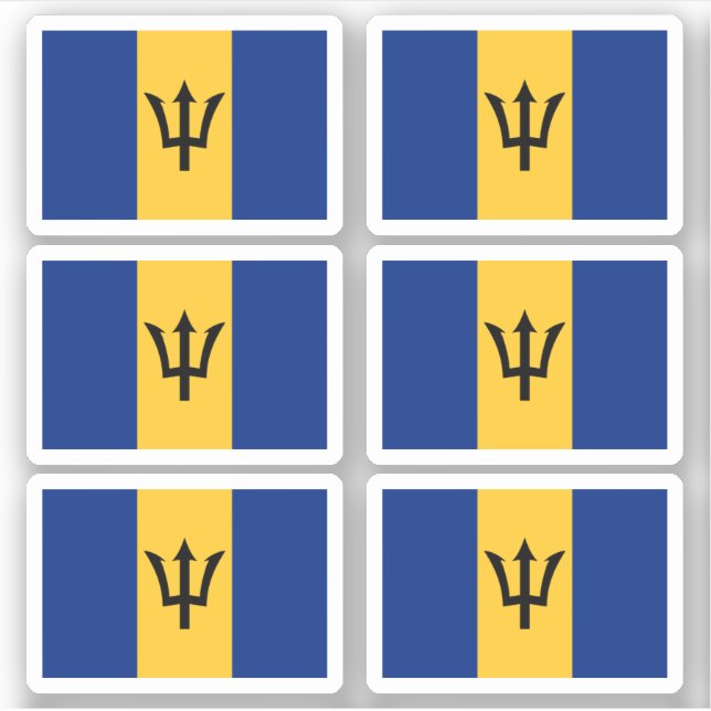 Barbados flagga klistermärken (Framsida)