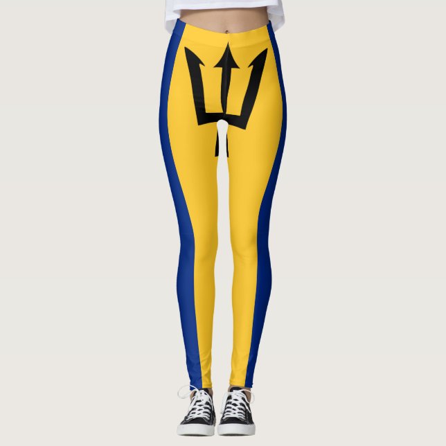 Barbados Flagga Leggings (Framsida)