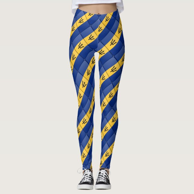 Barbados Flagga Leggings (Framsida)