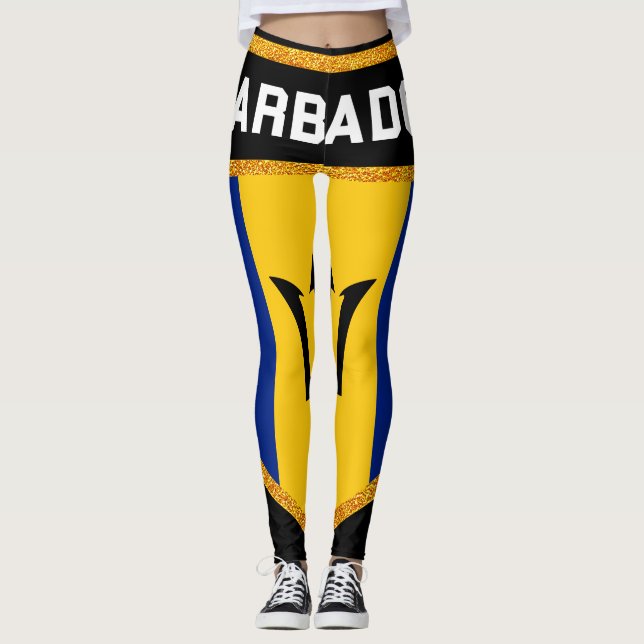 Barbados flagga leggings (Framsida)