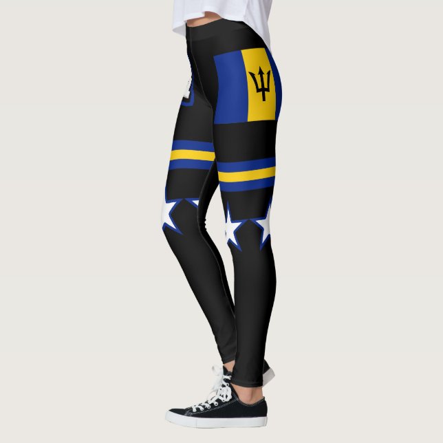 Barbados Flagga Leggings (Vänster)