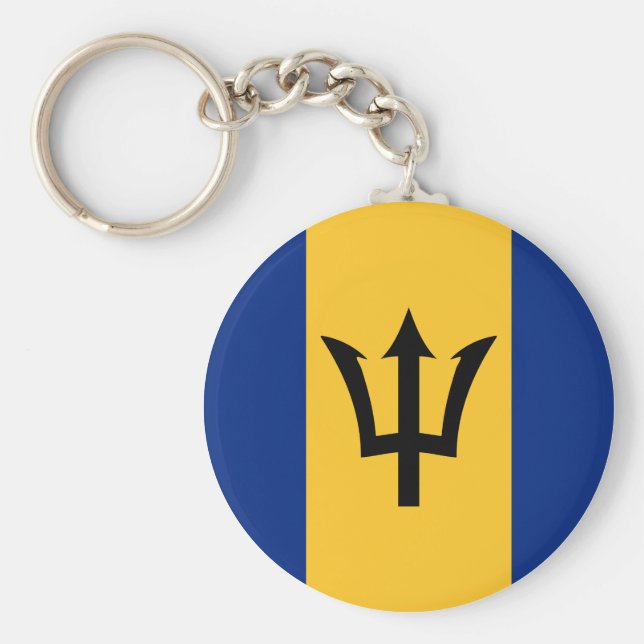 Barbados Flagga Nyckelring (Framsidan)