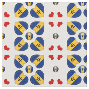 Barbados Flagga och Barbados Heart mode Fabric Tyg