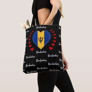 Barbados Flagga och Heart Barbados Flagga mode /sp Tygkasse