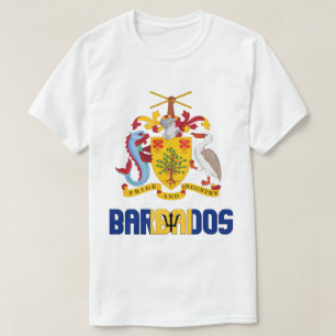 Barbados Flagga och Jacka av Arm Patriotic T Shirt