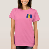 Barbados Flagga och Karta dk T-Shirt