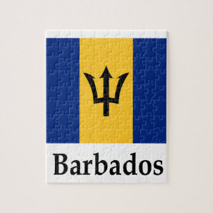 Barbados flagga och namn pussel