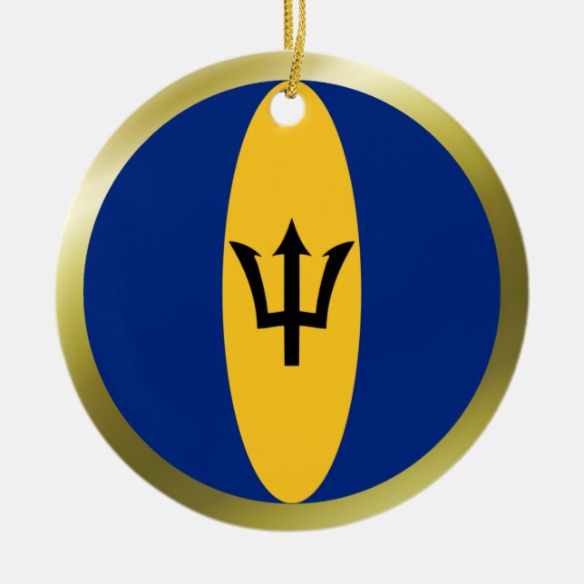 Barbados Flagga Ornament (Framsidan)