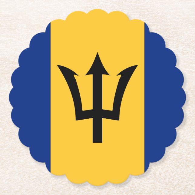 Barbados Flagga Papprare Underlägg Papper (Framsida)