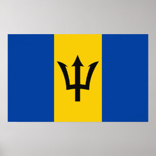 Barbados Flagga Poster